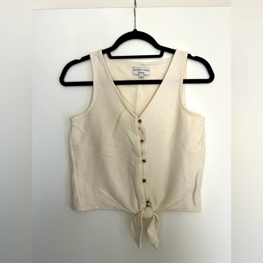 Barely worn Madewell knit tank top - cream, size S